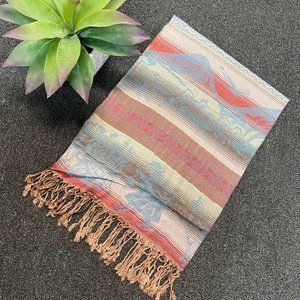 Handmade peruvian cotton shawl/scarf/pashmina